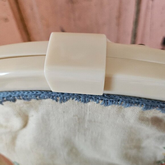 Cath Kidston Floral Embroidered Linen Handbag Purse - Picture 10 of 11